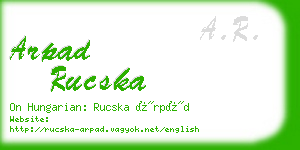 arpad rucska business card